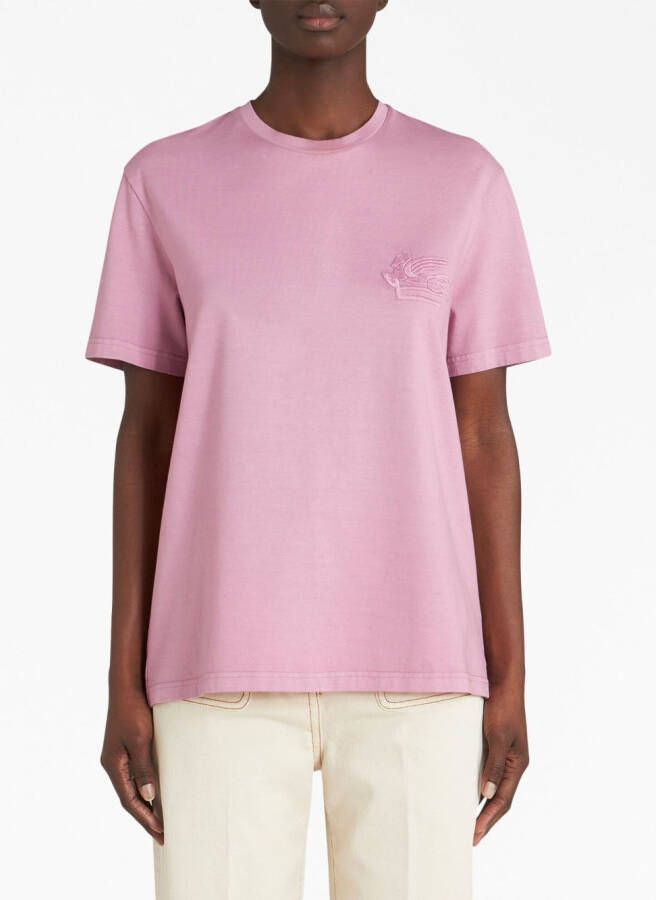 ETRO T-shirt met geborduurd logo Roze