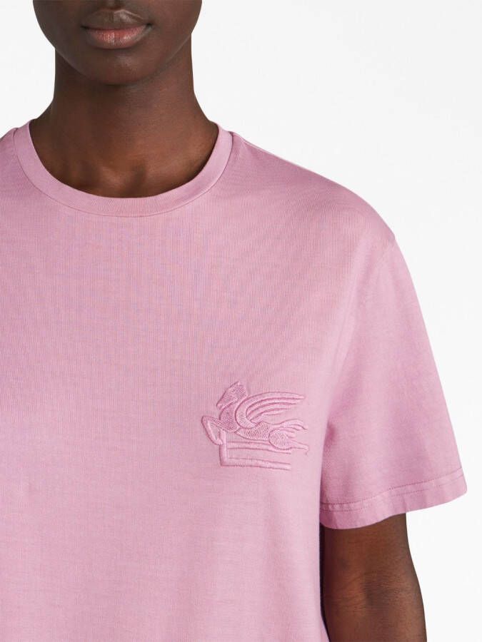 ETRO T-shirt met geborduurd logo Roze