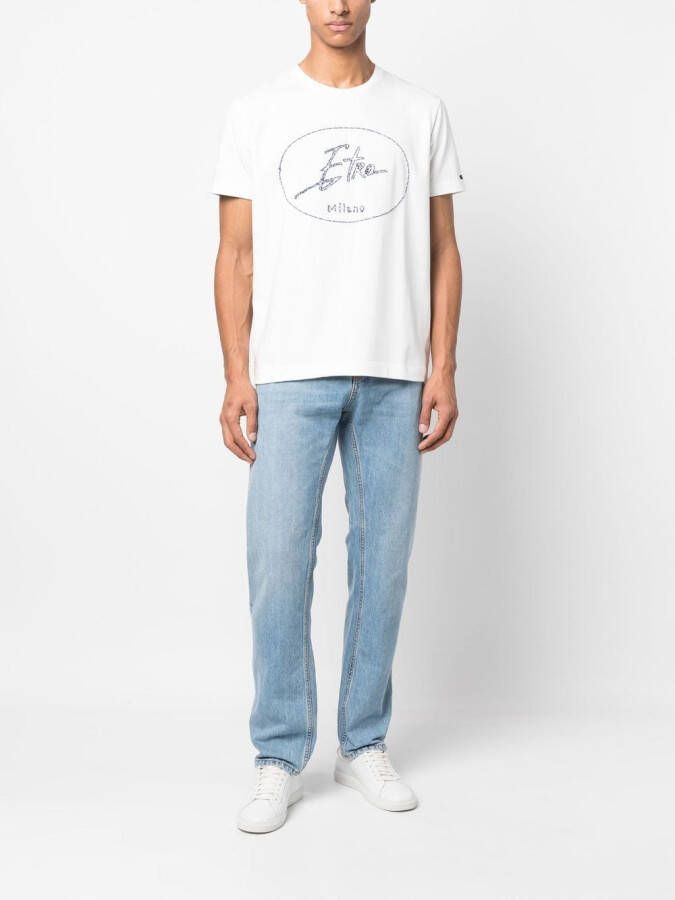 ETRO T-shirt met geborduurd logo Wit