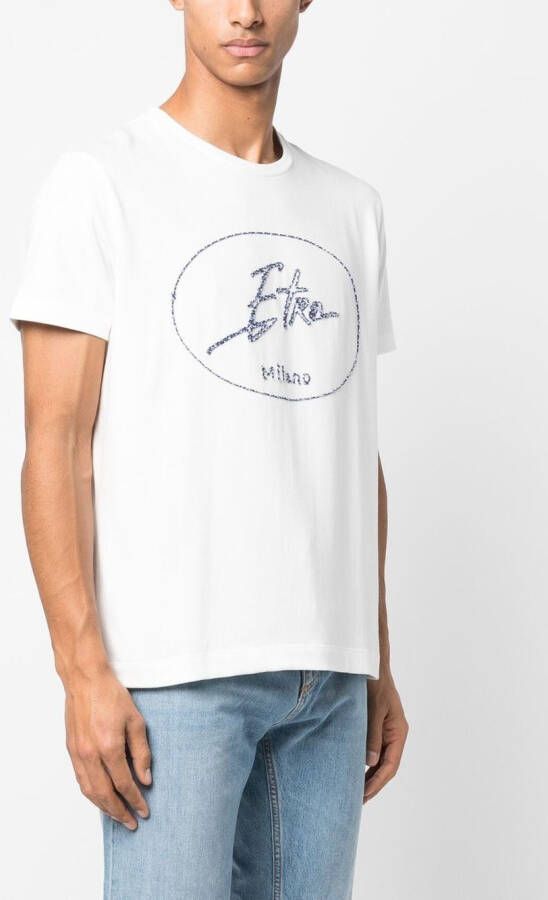 ETRO T-shirt met geborduurd logo Wit