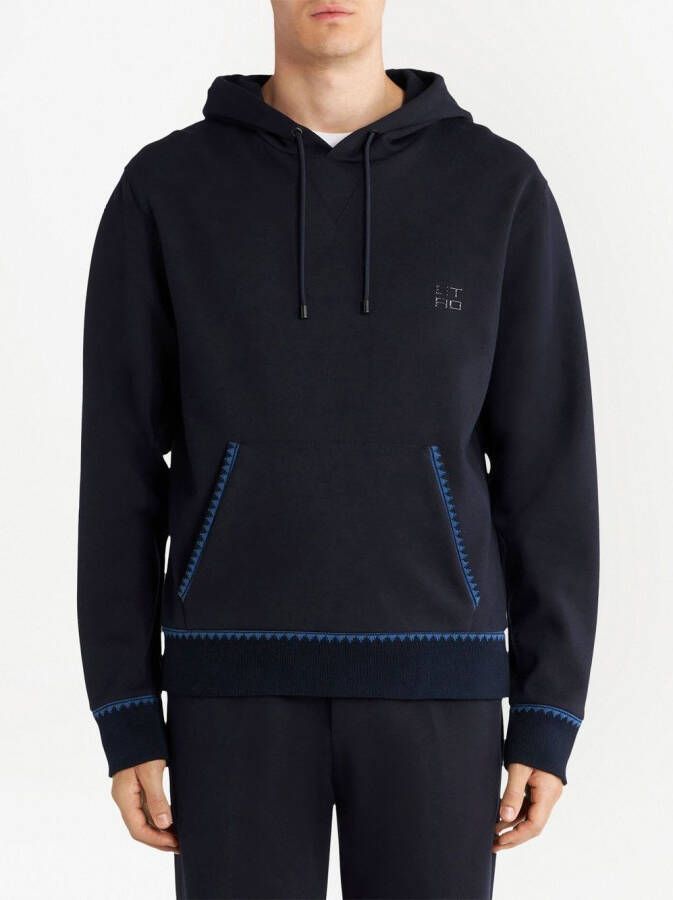 ETRO Hoodie met logopatch Blauw