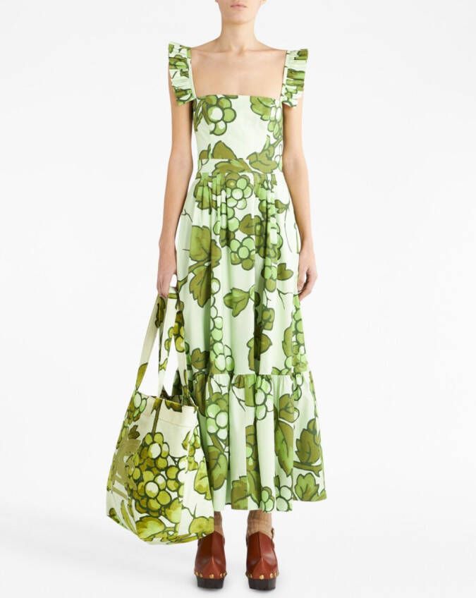 ETRO Maxi-jurk met ruches Groen