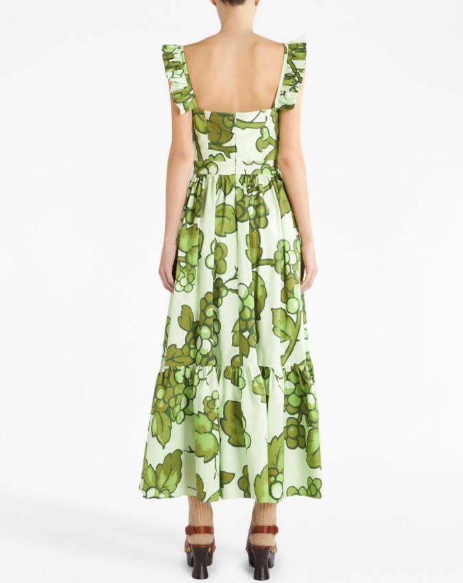 ETRO Maxi-jurk met ruches Groen