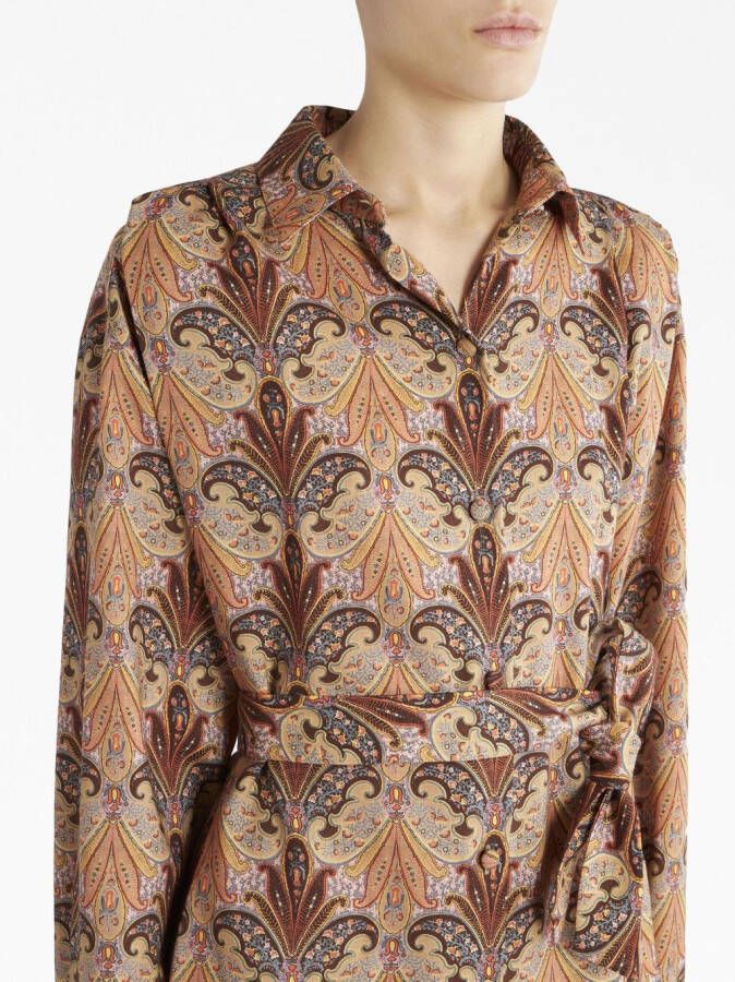 ETRO Midi-blousejurk met paisley-print Beige