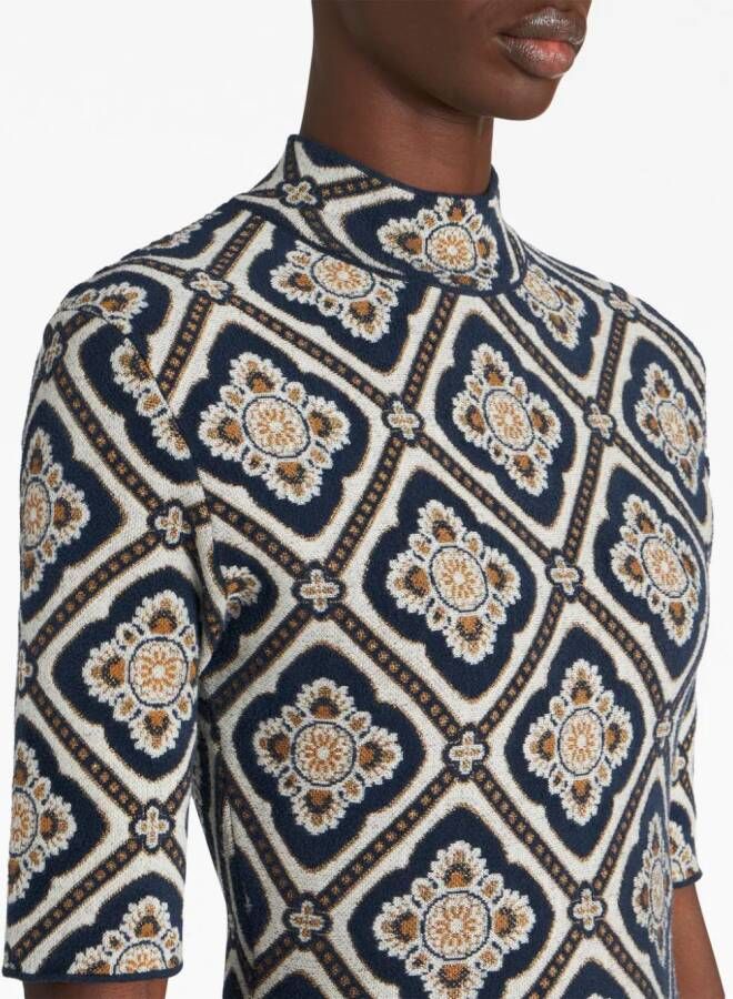 ETRO Midi-jurk met jacquard patroon Blauw