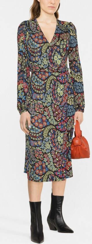 ETRO Midi-jurk met paisley-print Zwart