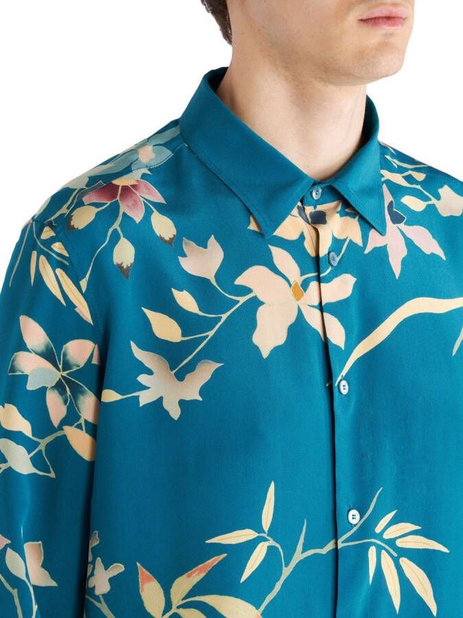 ETRO Overhemd met bloemenprint Blauw