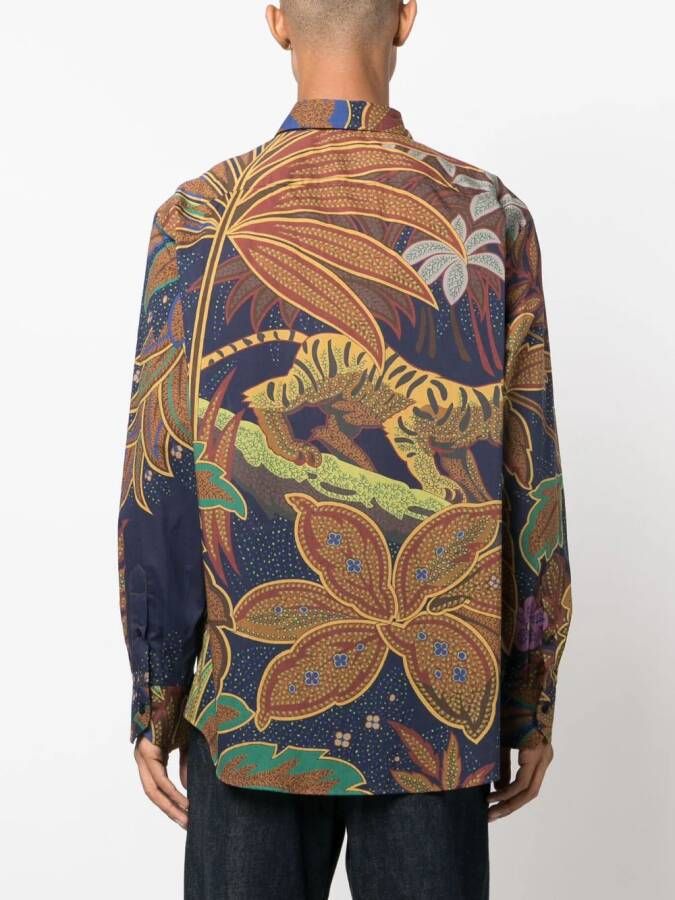 ETRO Overhemd met botanische print Blauw