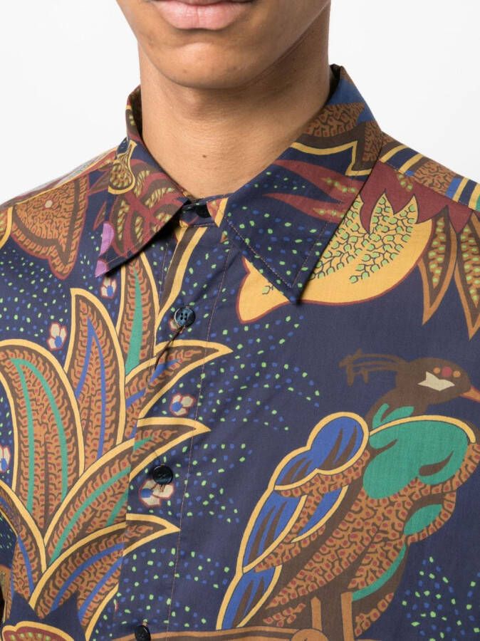 ETRO Overhemd met botanische print Blauw