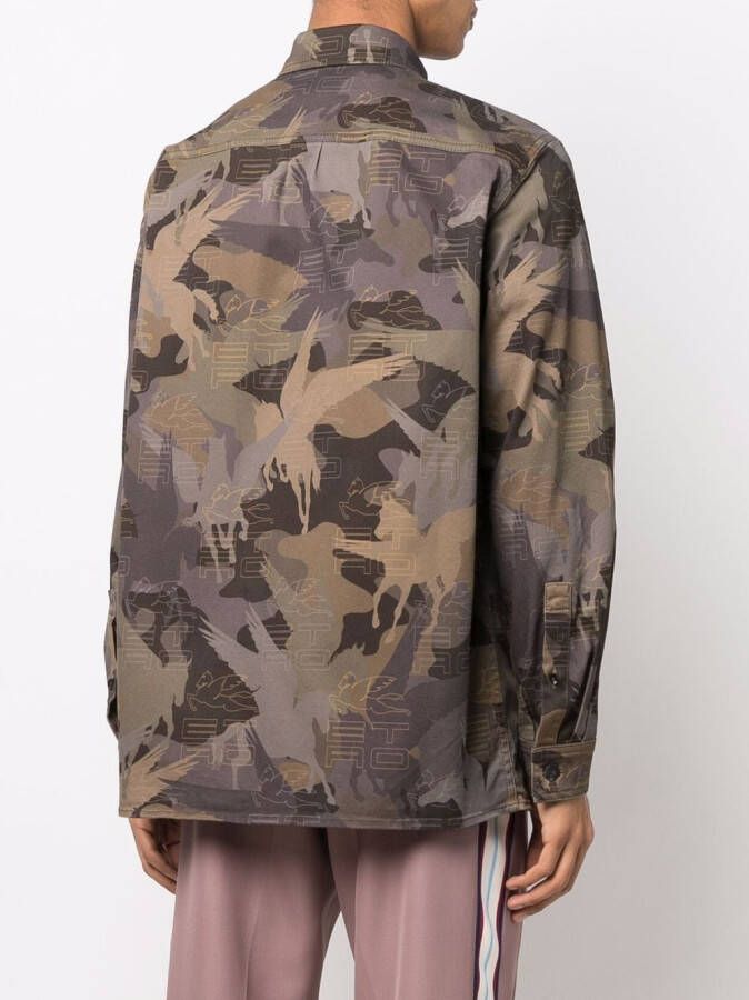 ETRO Overhemd met camouflageprint Groen