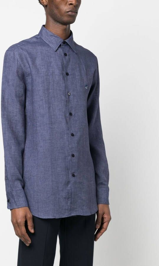ETRO Overhemd met geborduurd logo Blauw