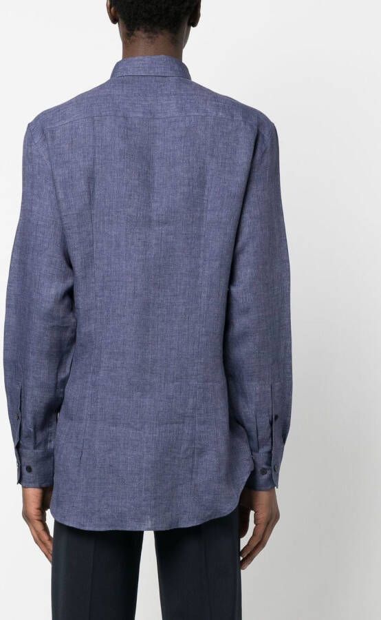 ETRO Overhemd met geborduurd logo Blauw