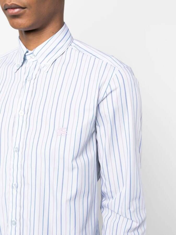 ETRO Overhemd met geborduurd logo Blauw