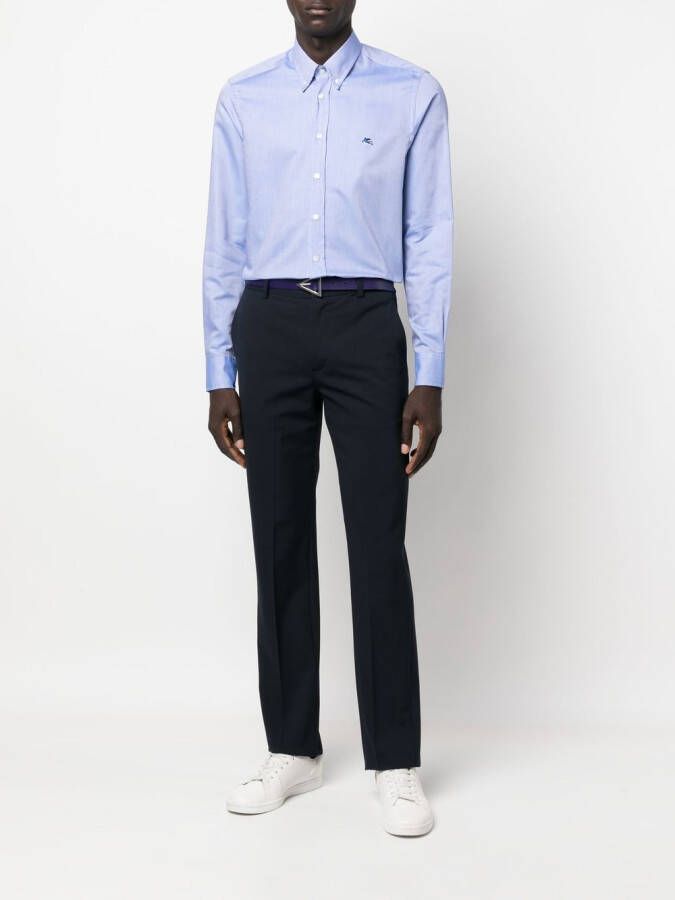 ETRO Overhemd met geborduurd logo Blauw