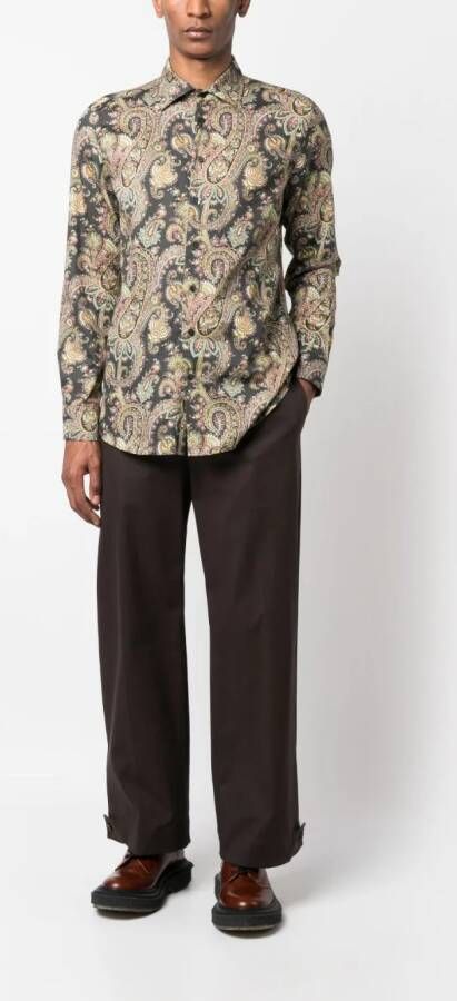 ETRO Overhemd met paisley-print Bruin