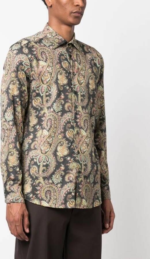 ETRO Overhemd met paisley-print Bruin