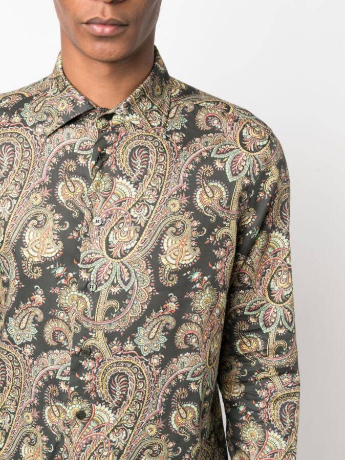 ETRO Overhemd met paisley-print Bruin