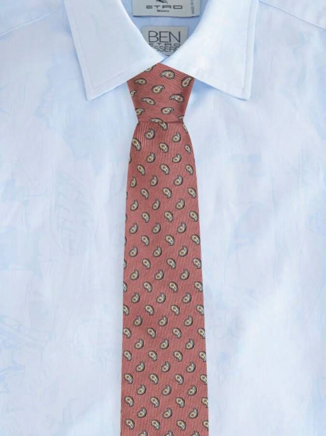 ETRO Stropdas met paisley jacquard Roze