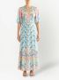 ETRO Midi-jurk met V-hals Blauw - Thumbnail 3