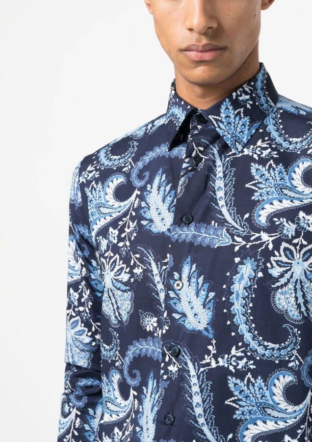 ETRO Overhemd met paisley-print Blauw