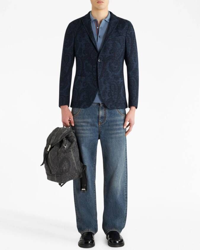 ETRO Blazer met paisley-print Blauw