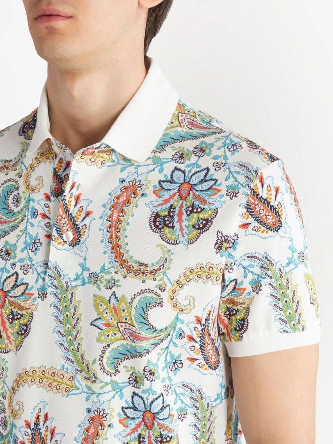 ETRO Poloshirt met paisley-print Wit