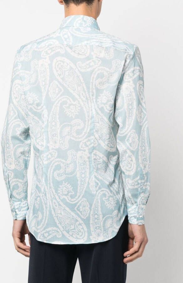ETRO Overhemd met paisley-print Blauw