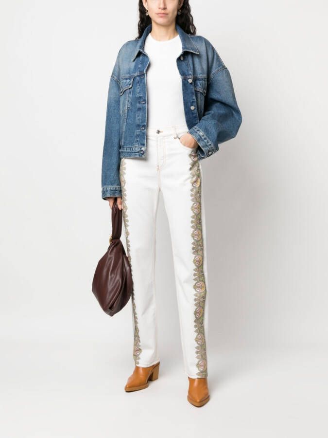 ETRO Jeans met paisley-print Wit