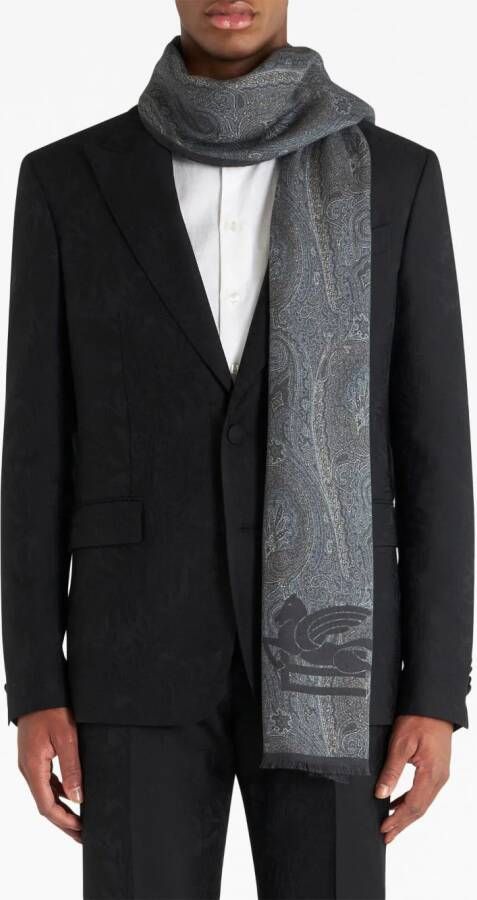ETRO Sjaal met paisley-print Grijs