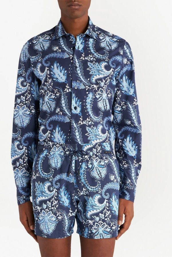 ETRO Overhemd met paisley-print Blauw