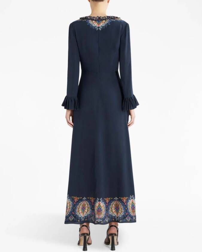 ETRO Maxi-jurk met paisley-print Blauw
