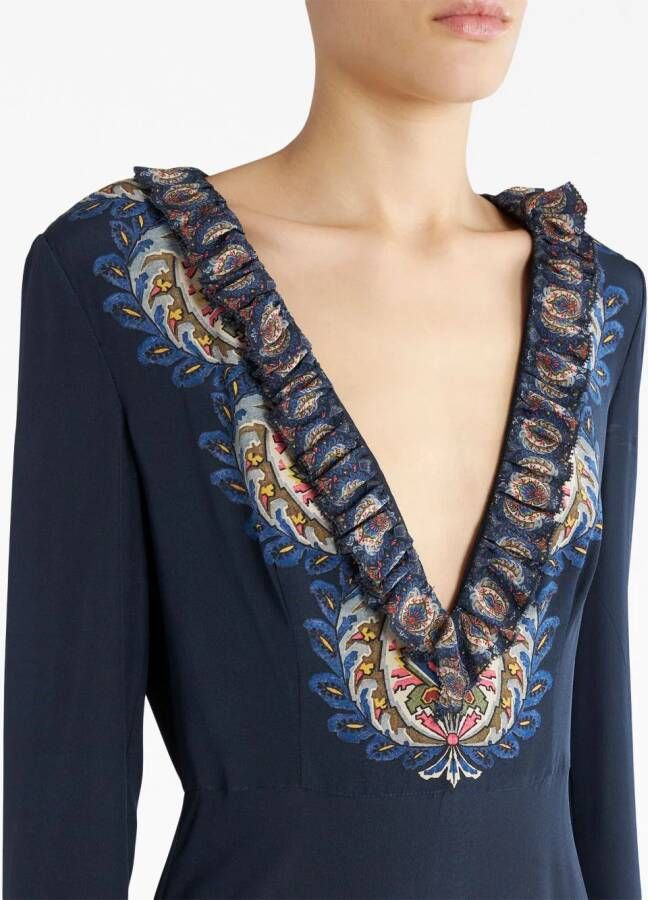 ETRO Maxi-jurk met paisley-print Blauw