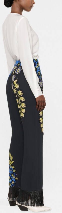 ETRO Pantalon met bloemenprint Zwart