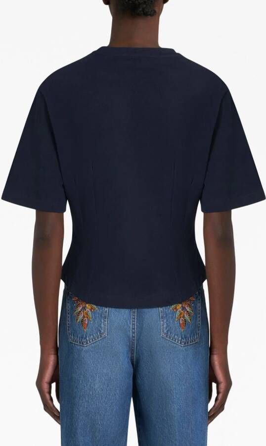 ETRO Cropped T-shirt Blauw