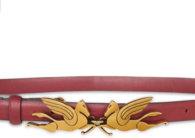 ETRO Pegaso-buckle leather belt Roze