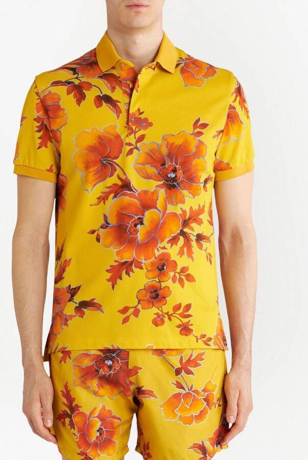 ETRO Poloshirt met bloemenprint Geel