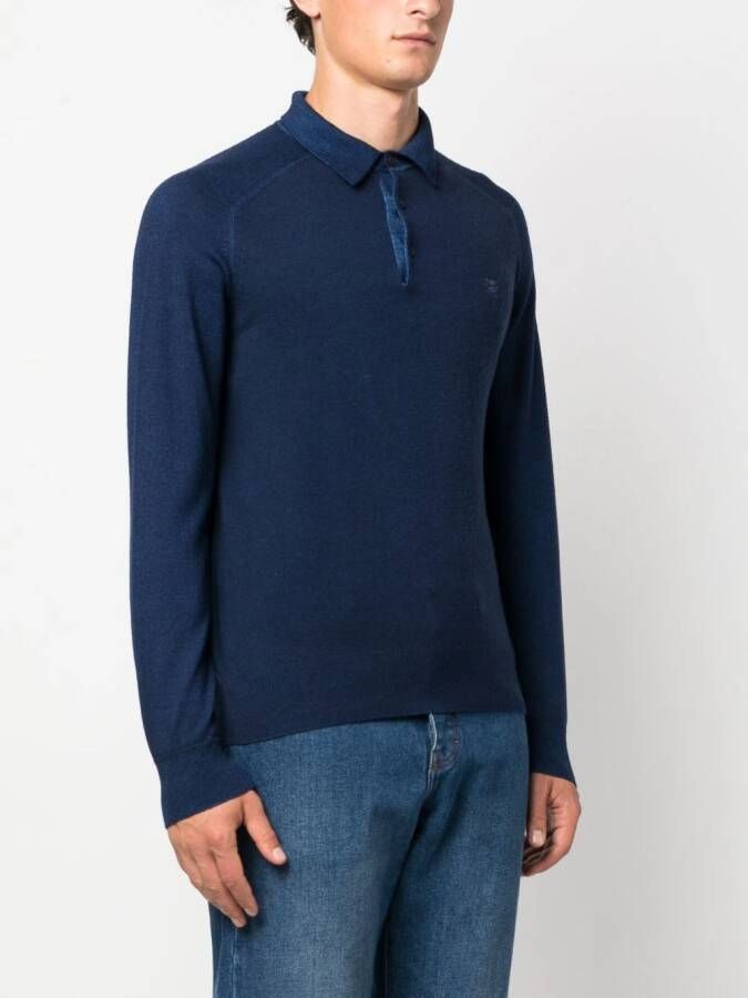 ETRO Poloshirt met geborduurd logo Blauw