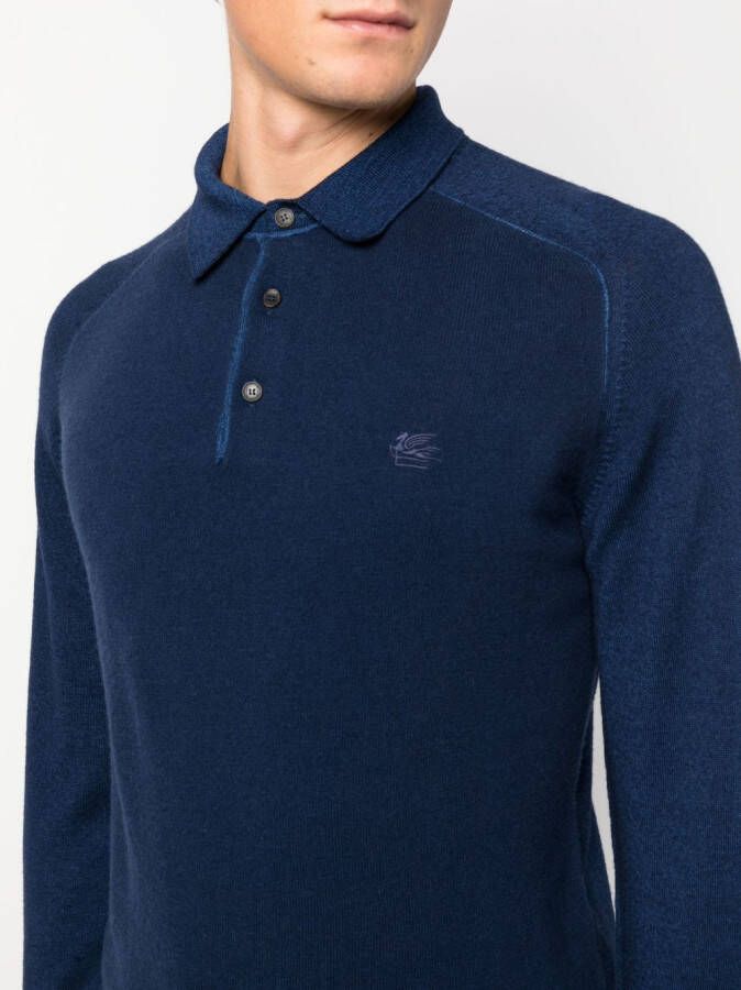 ETRO Poloshirt met geborduurd logo Blauw