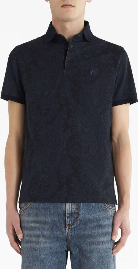 ETRO Poloshirt met paisley-print Blauw