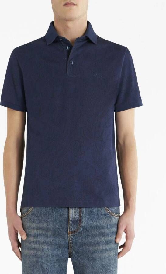 ETRO Poloshirt met paisley-print Blauw