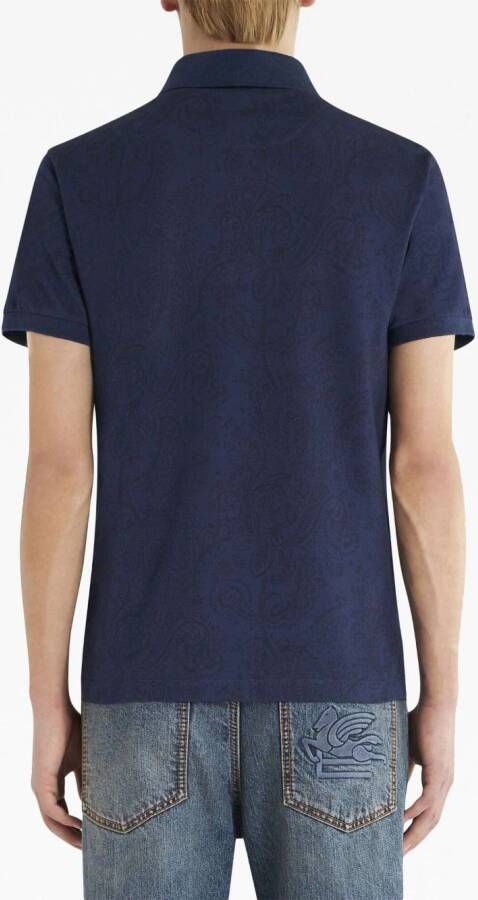 ETRO Poloshirt met paisley-print Blauw