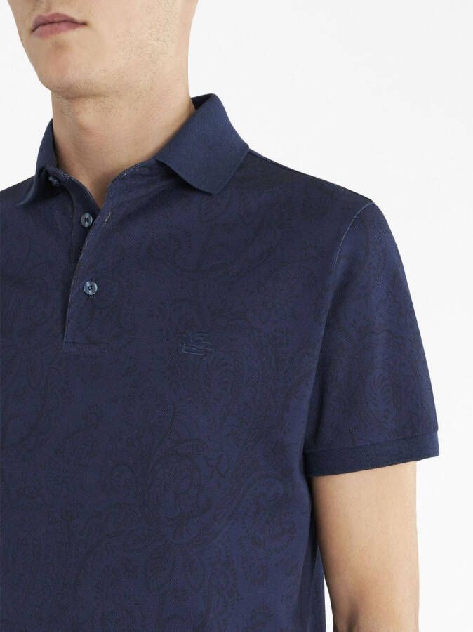 ETRO Poloshirt met paisley-print Blauw