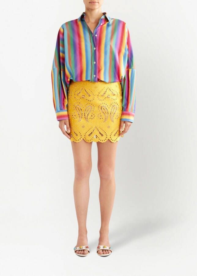 ETRO Rok met borduurwerk Geel