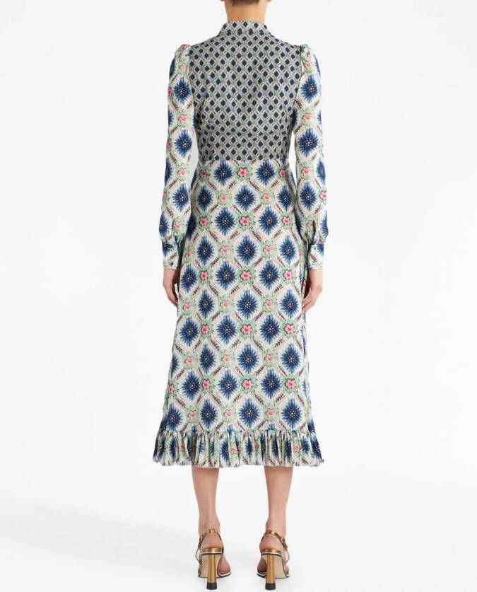 ETRO Midi-jurk met geometrische print Wit