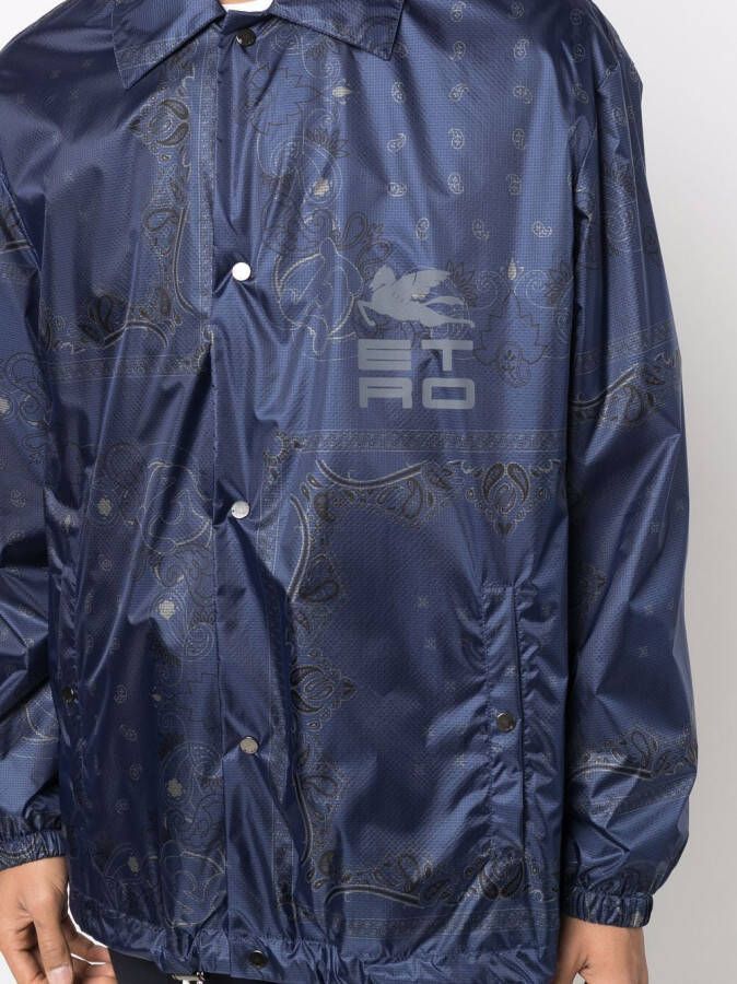 ETRO Shirtjack met paisley-print Blauw