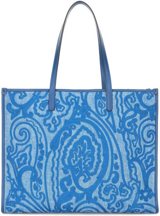 ETRO Shopper met paisley-print Blauw