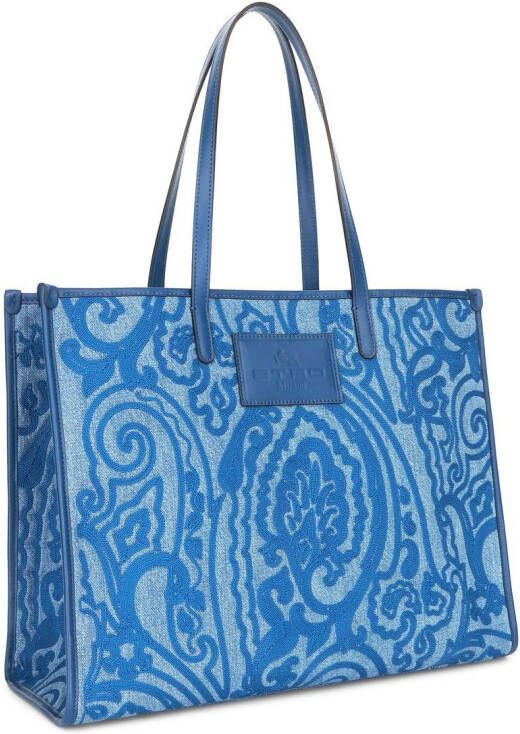 ETRO Shopper met paisley-print Blauw