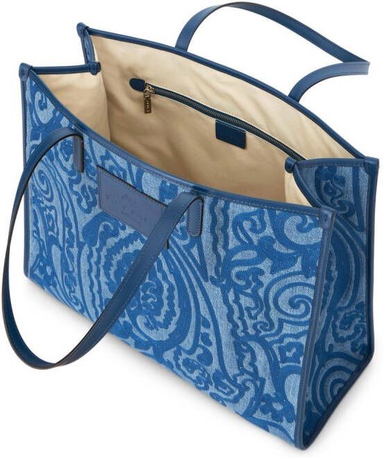 ETRO Shopper met paisley-print Blauw