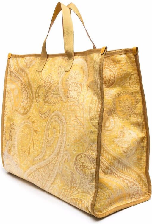 ETRO Shopper met paisley-print Geel