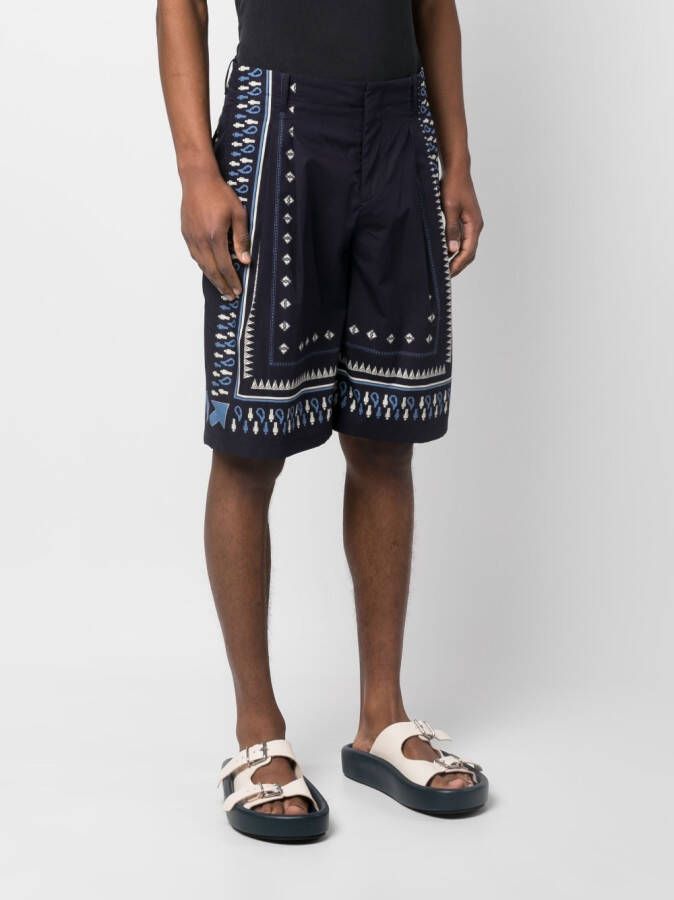 ETRO Shorts met geometrische print Blauw